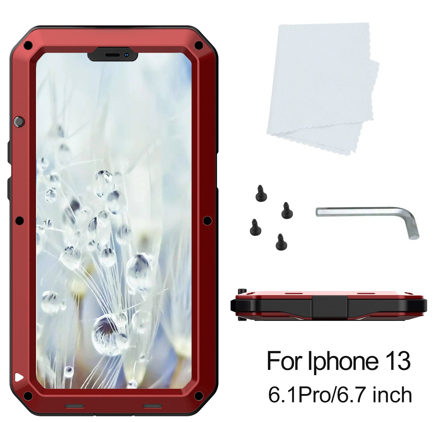 Outdoor iPhone 15 Pro Max Doom Armor Case Metal Shockproof Gorilla Glass 360 Full Body Cover Screws