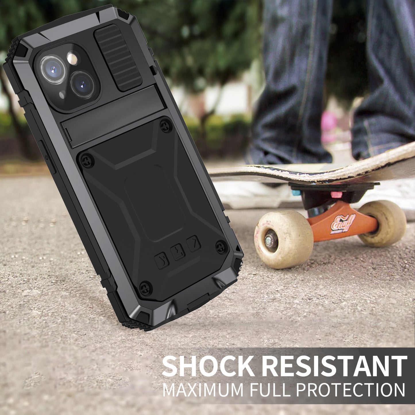 Luxury iPhone 15 Pro Max Military Rugged Armor Case Kickstand Cover 15 Plus Shockproof Camera Protection