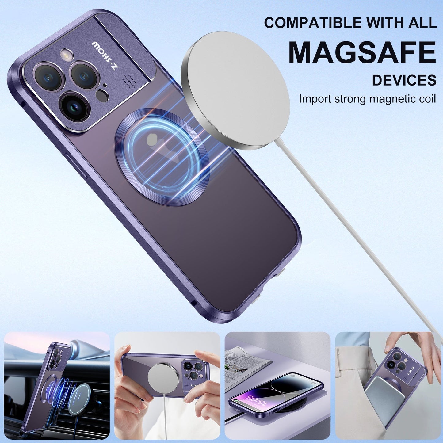 Luxury iPhone 14 Pro Max Magnetic Magsafe Case Fragrance Metal 13 Pro Cover Lens Protector Bracket