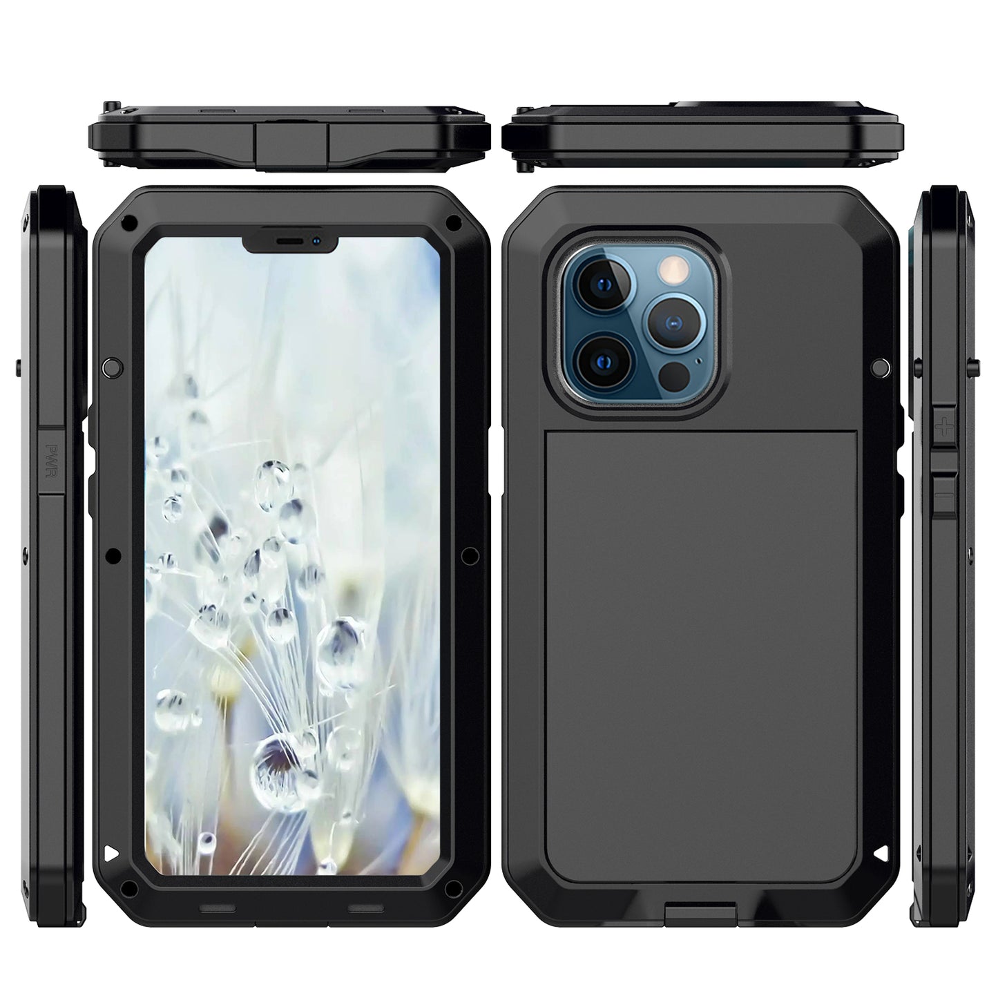 Outdoor iPhone 15 Pro Max Doom Armor Case Metal Shockproof Gorilla Glass 360 Full Body Cover Screws