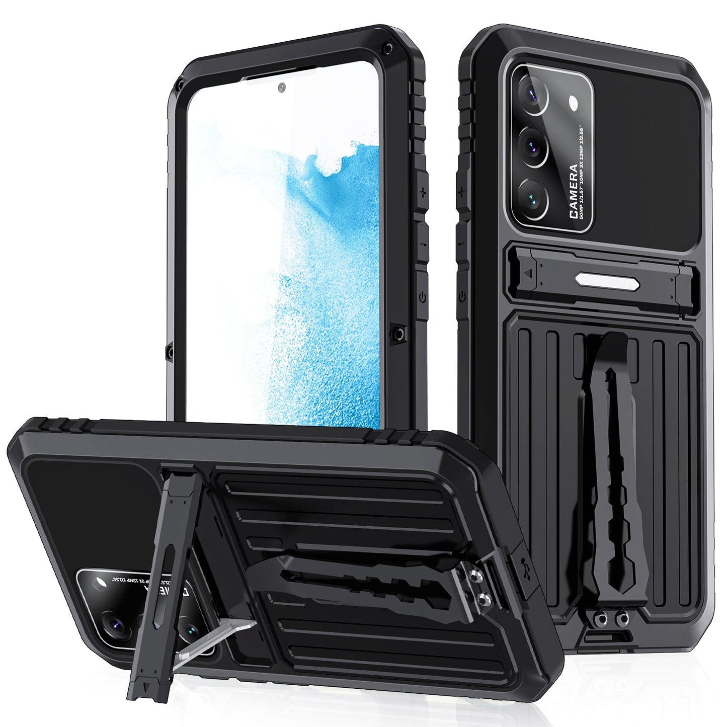 Luxury Military Samsung Galaxy S23 Ultra Metal Armor Case Shockproof Cover Plus Back Clip Invisible Bracket