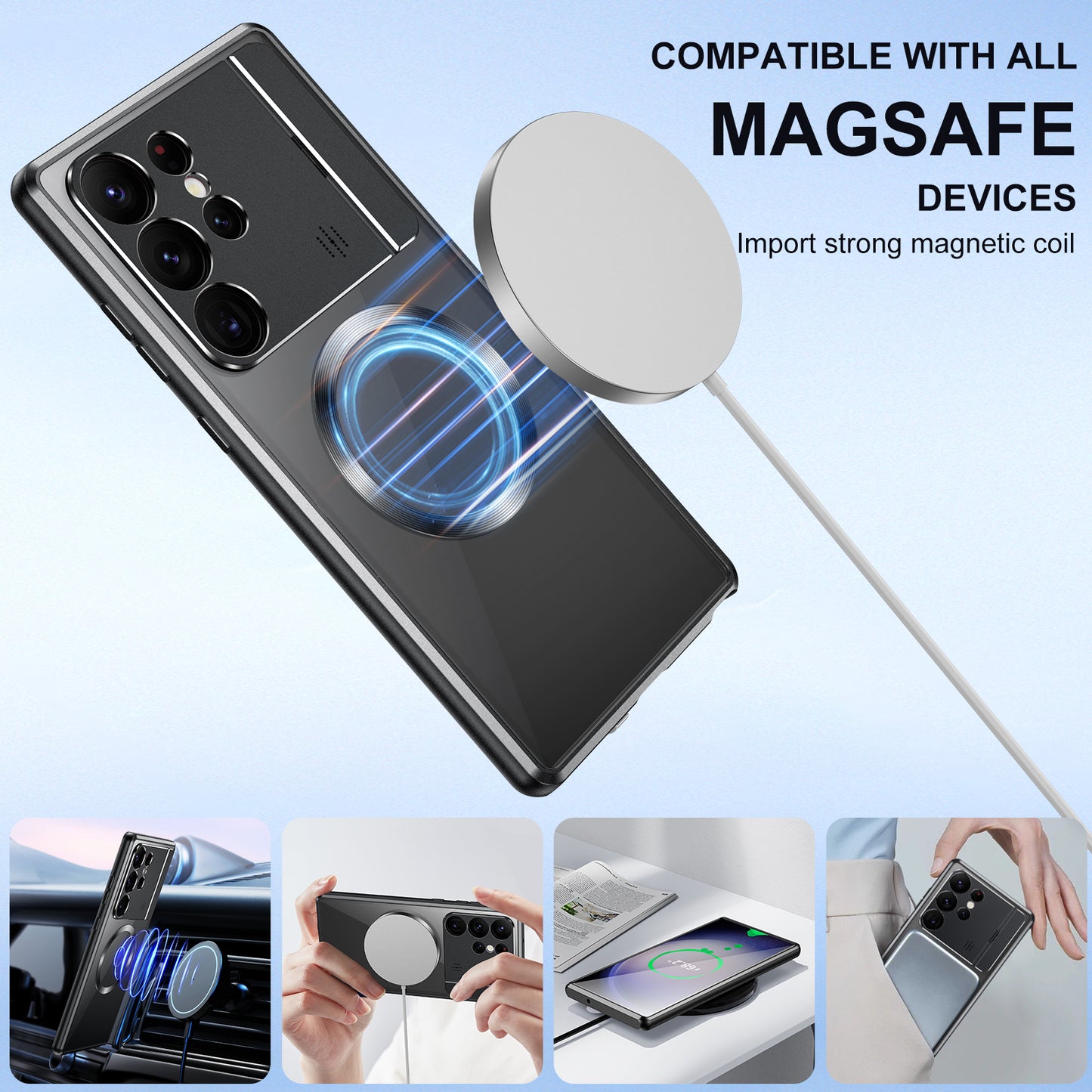 Luxury Fragrance Case Samsung Galaxy S23 Ultra Magnetic Magsafe Cover Metal S21U S22U With Lens Protector Bracket