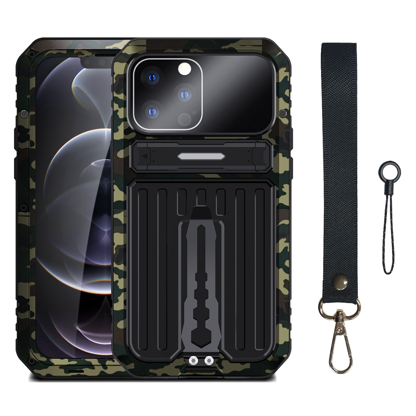 Armor Cover iphone 13 Pro Max Military Case Apple 13 Shockproof Metal Back Clip Invisible Bracket