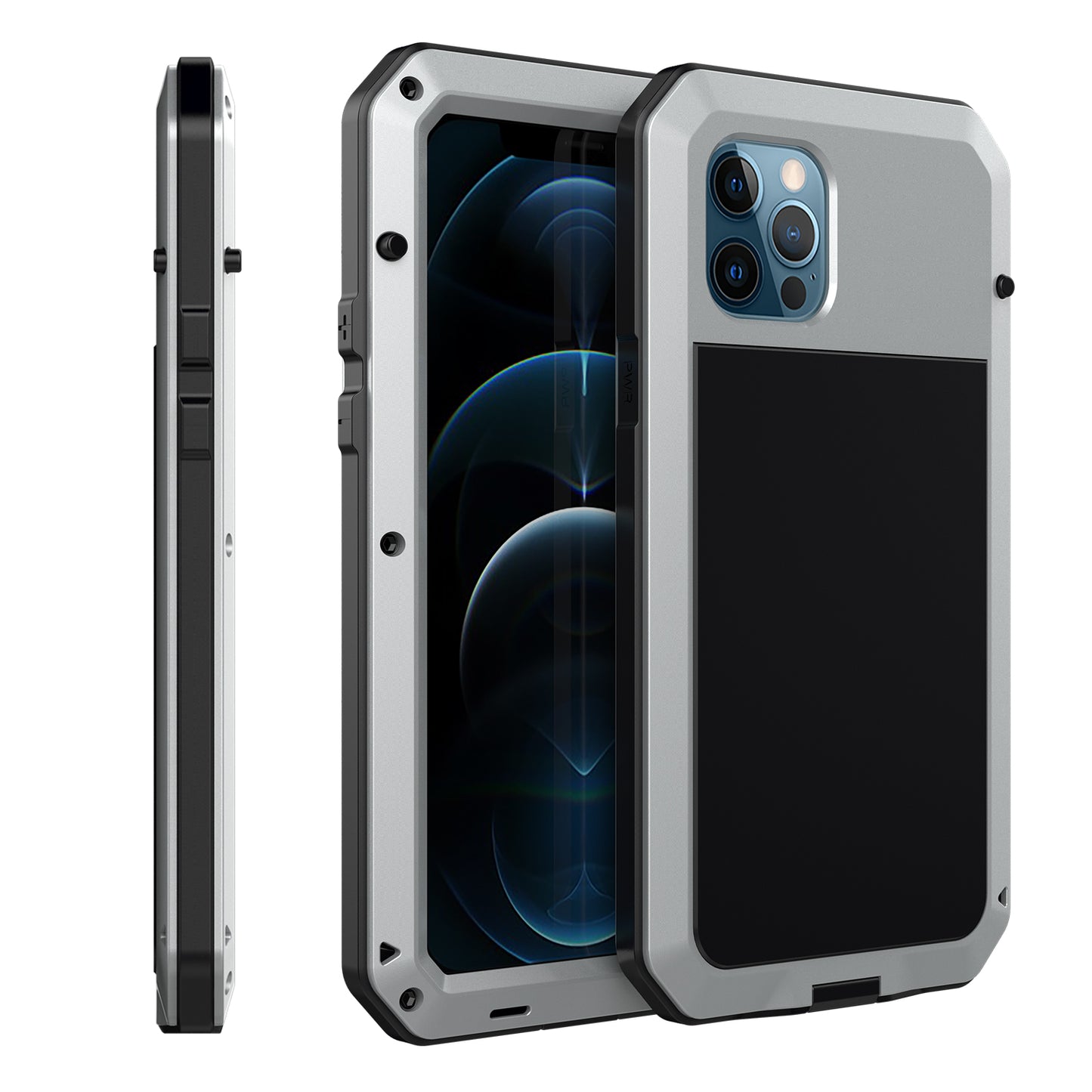 Luxury Doom Armor Case iphone 12 Pro Max Shockproof Dustproof Metal Aluminum Gorilla Glass 360 Full Body Cover Screws