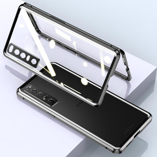 Sony Xperia 10 IV Magnetic Case 1 iii Double Sided Temper Glass Camera Protector Cover Aluminum Metal Bumper