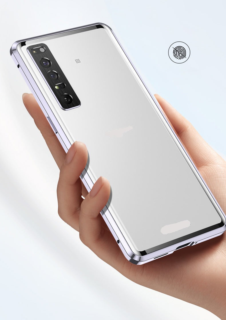 Sony Xperia 10 IV Magnetic Case 1 iii Double Sided Temper Glass Camera Protector Cover Aluminum Metal Bumper
