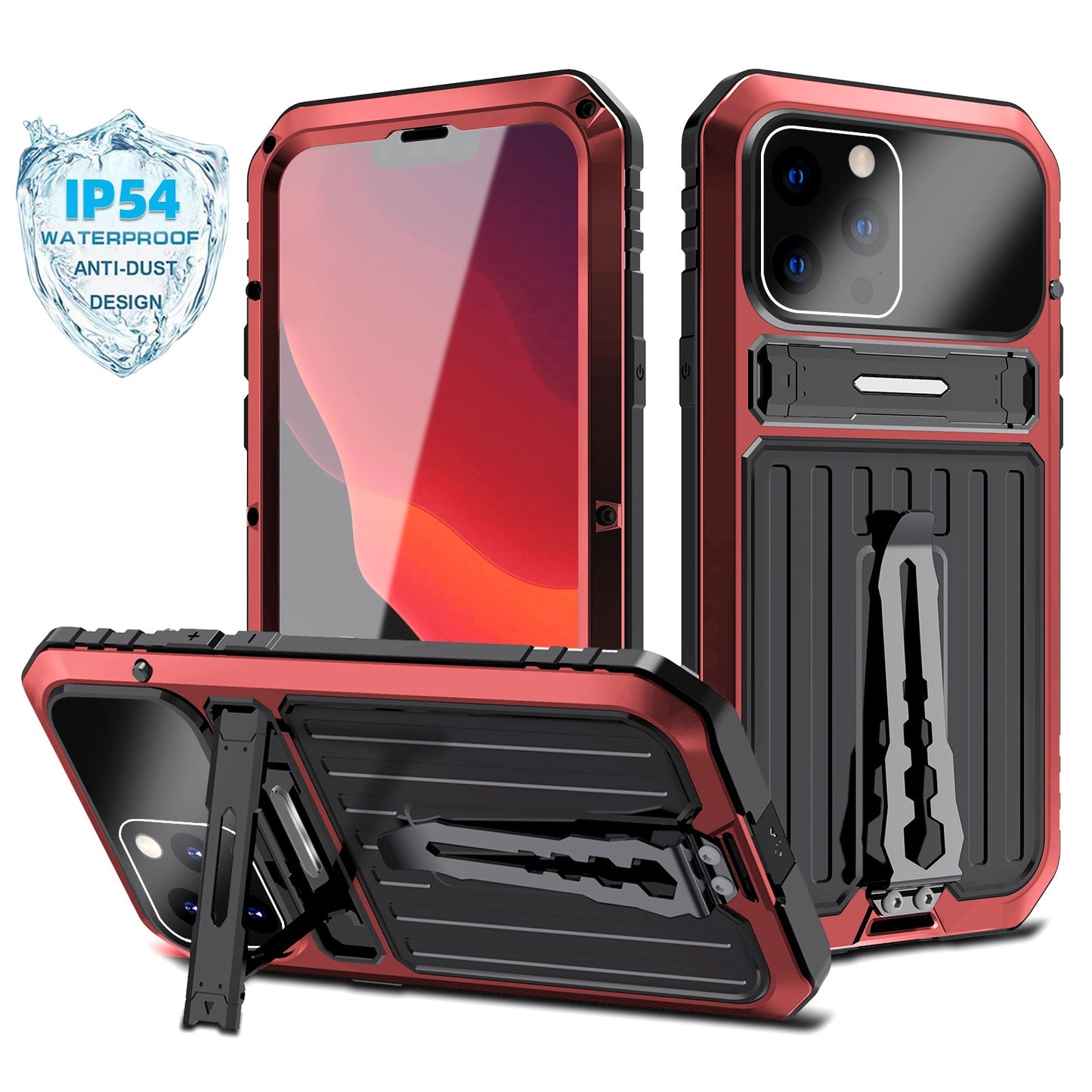 Military Case iphone 14 Pro Max Metal Armor Cover Apple 14 Plus Shockproof Back Clip Kickstand