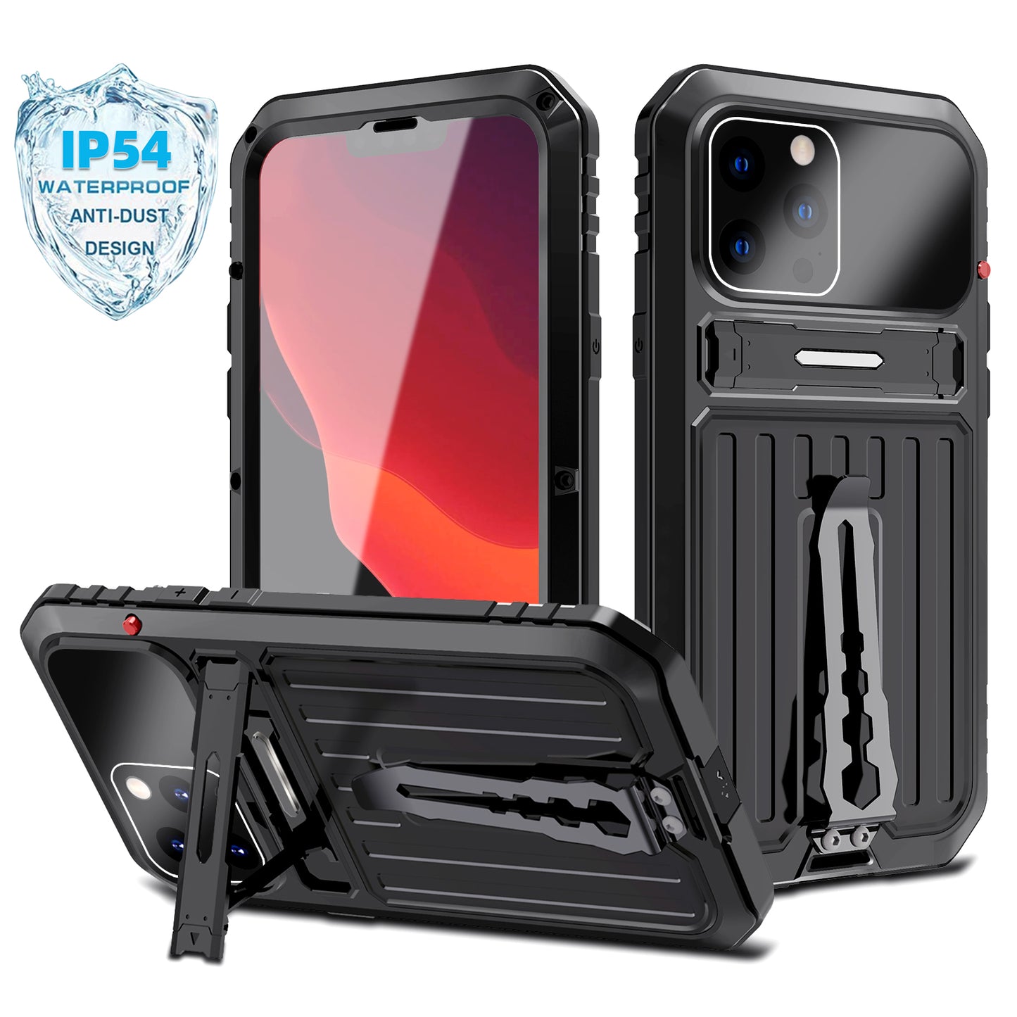 New Armor Cover iphone 12 Pro Max Military Case Apple 12 Shockproof Metal Back Clip Invisible Bracket