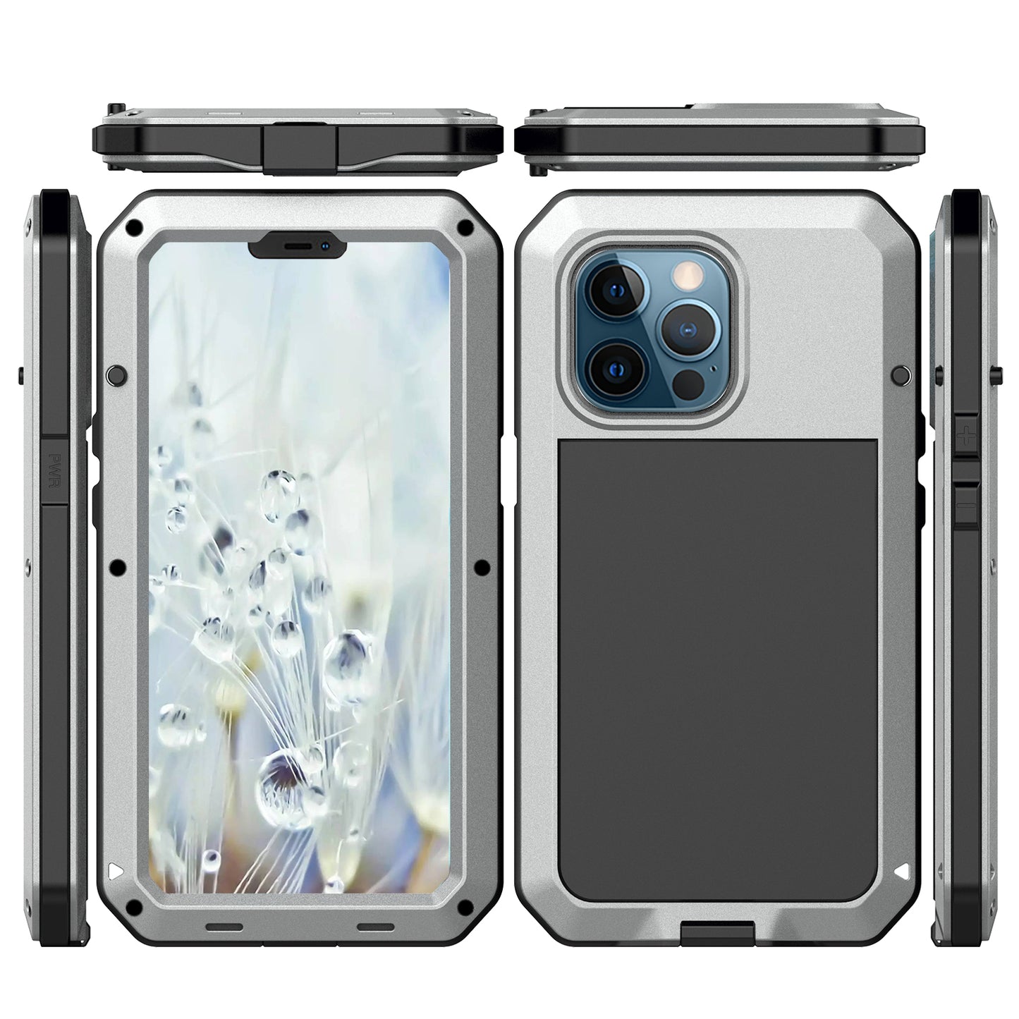 Luxury Doom Armor Case iphone 13 Pro Max Shockproof Dustproof Metal Aluminum Gorilla Glass 360 Full Body Cover Screws