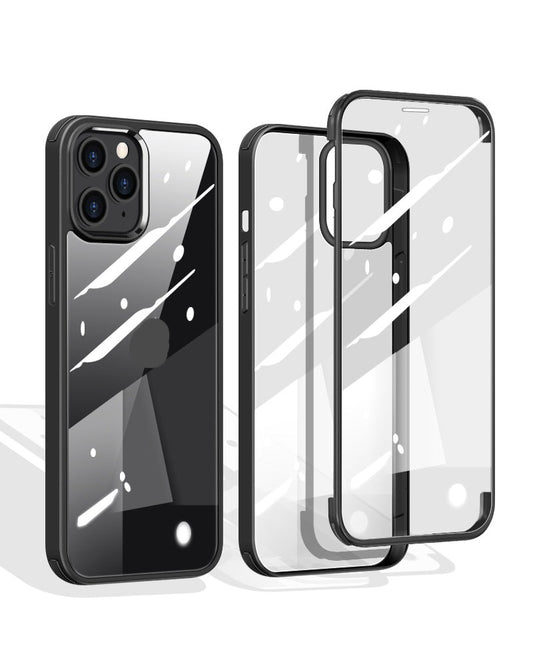 iPhone 13 Pro Max Silicon Case Double Sided Tempered Glass Cover 13 Mini 360 Full-Body Screen Protector