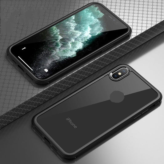 iPhone XS Max Silicon Case Double Sided Tempered Glass Cover 360 Full-Body Screen Protector