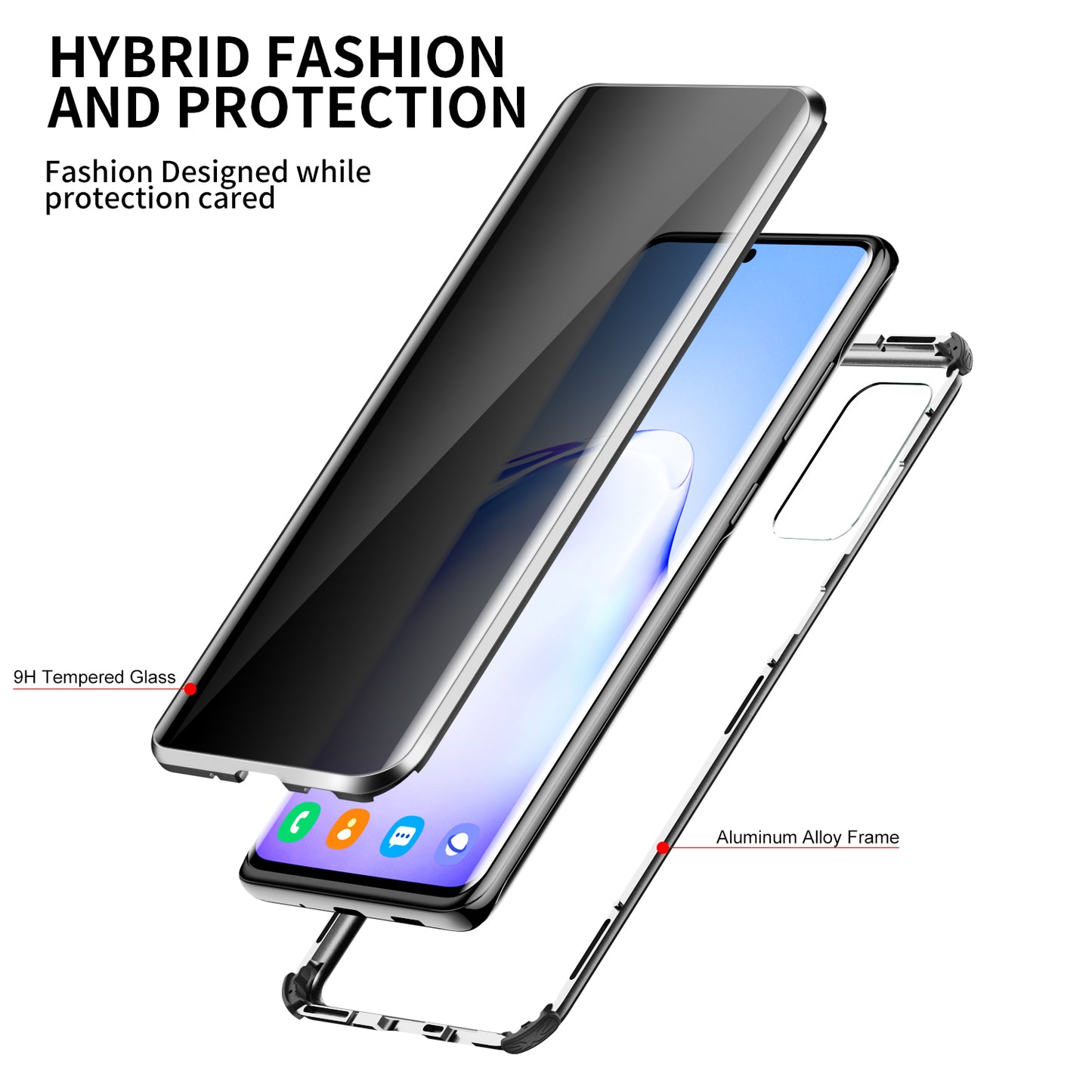 Luxury Anti-peep Case Samsung Galaxy S20 Plus S20 Ultra Magnetic Adsorption Privacy Bumper Double Sided Temper Glass Cover