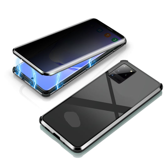 Luxus Anti-Peep-Hülle Samsung Galaxy S20 Plus S20 Ultra Magnetic Adsorption Privacy Bumper Doppelseitige Hartglasabdeckung