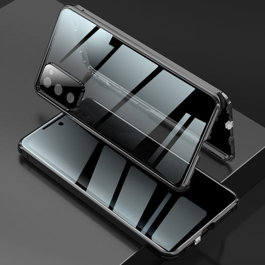 Luxus Anti-Peep Samsung Galaxy S20 FE Magnetische Adsorptionshülle Kameralinsenschutz Sichtschutz Doppelseitiges Temperglas