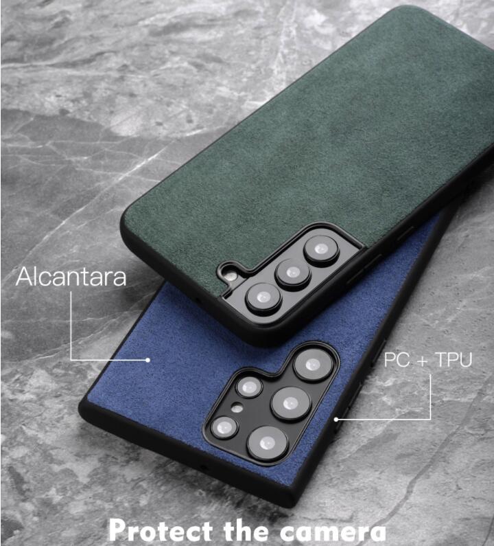 Luxury Samsung S22 Ultra Alcantara Case Business Artificial Galaxy S22 Plus Leather Phone Cover
